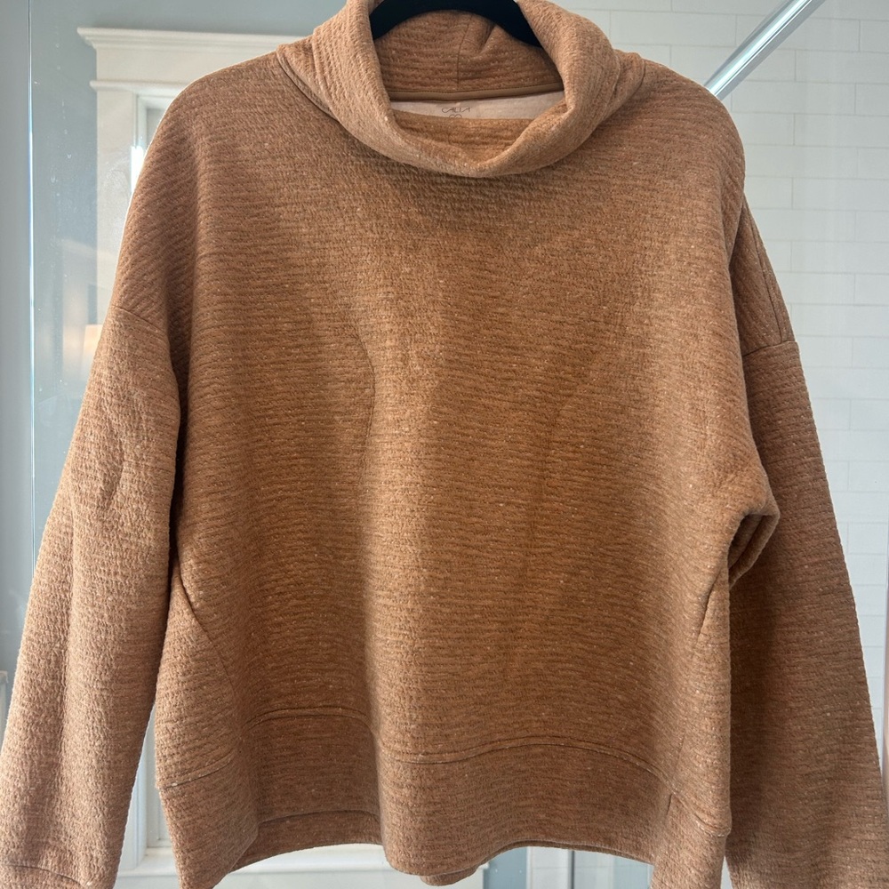 Calia Women's Cowl Neck Sweater in Warm Brown